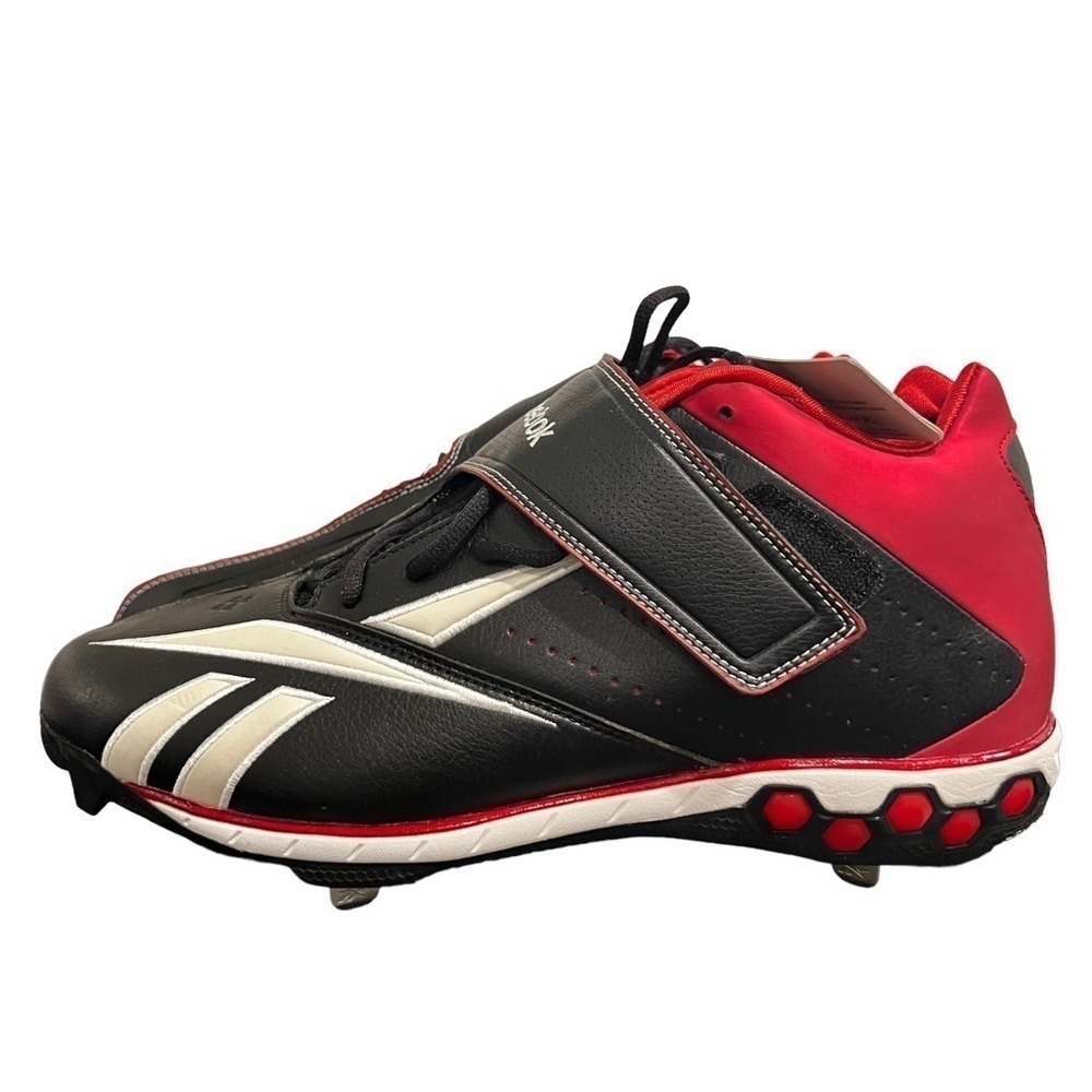 NWOB Reebok Hexride MLB Cleats Sneakers Men’s Size 14 Black Red